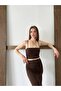 Suit-Side Shiring Detail, Lined, Long Skirt. Thin Straps, Side Shiring Crop Bluz. - 7
