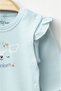 Baby Girl Animal Patterned Bodysuit, Trousers, Beret, 3-Piece Bottom and Top Baby Set 0 Months-6 Months - 3