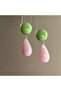 الوردي الأخضر قطرة الخرز الأقراط - 4