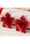 أقراط زهرة حمراء كبيرة - 4