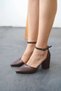 Women's Celar Matte Leather Heeled Shoes-Brown - 3