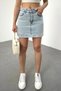 Women's High Waist Diamond Stone Mini Jeans Denim Skirt - 3