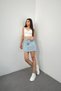 Women's High Waist Diamond Stone Mini Jeans Denim Skirt - 7