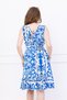 Women's Multicolor Double Breasted Collar Waist Shirred Skirt Ruffled Viscose Dress - 3