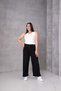Women's Large Size Wrinkled Fabric Loose Wide Leg Elastic Waist Trousers