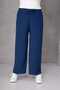 Women's Large Size Wrinkled Fabric Loose Wide Leg Elastic Waist Trousers - 6