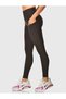 Strivex Women's Black High Waist Double Pocket Gathering Sports Leggings (Thick Textured) - 2