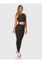 Strivex Women's Black High Waist Double Pocket Gathering Sports Leggings (Thick Textured) - 3