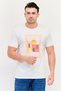 Men Crew Neck Short Sleeve Graphic Print T Shirt, White