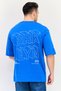 Men Crew Neck Short Sleeve GraphicT Shirt, Blue - 4