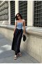 Denim Bustier Detailed Strappy Maxi Dress - 2