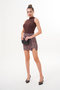 Women's Leopard Mini Slit Skirt - 8