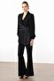 Modailgi Sleeves Pleated Stripe Accessory Jacket - 45008 Black - 3