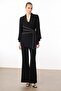 Modailgi Sleeves Pleated Stripe Accessory Jacket - 45008 Black - 5