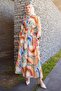 Patterned Hijab Dress Mustard 4884