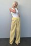 Yellow Wide Leg Muslin Women's Trousers Mg1980 - 5
