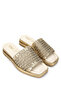 Women's Genuine Leather Gold Heeled Slippers - 2