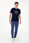 Men's Regular Fit Crew Neck Navy Blue T-Shirt 50300261-Vr033 - 4