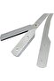 2 Pieces Manual Shaving Razor Straight Razor Men Professional Silver Chrome Finish Cutthroat Razor - 3