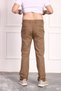 Men's Cotton Linen Relaxed Cut Anti-Sweat Fabric Lace-Up Trousers Brown - 5