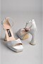 حذاء SEÇ 8188 PLATFORM EVENING (الكعب: 12 سم المنصة: 2.5 سم) فضي - 7