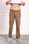 Men's Cotton Linen Relaxed Cut Anti-Sweat Fabric Lace-Up Trousers Brown - 3