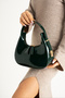 Women's Patent Leather Baguette Cherry Bag Zipper Closure Cherry Bag Special Strap Detailed Handle Bag