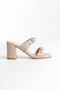 Women's Special Design Thick Heeled Double Banded Buckle Daily Heeled Slippers - 3