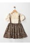 Leopard Lace Collar Slopet Dress European Fit Style Fashion Holiday - 5