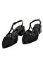 Black Tulle Classic Low Heel Women's Shoes - 2