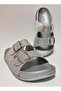 Glitter Adjustable Double Buckle Elastic Anatomic Sole Women's Home and Street Slippers