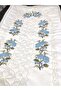 Cross Stitch Embroidered Etamine Fabric Single Prayer Rug - Blue - 2