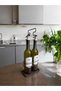 Double Glass Oil Pot with Metal Stand |   2-Piece Labeled Glass Oil Bottle Stainless Stand and Base Vinegar Bowl - 6