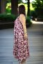 Japanese Sleeveless (Sleeveless) 3 Layer Volume Flowers Patterned Medium Length Plus Size Cotton Viscose Dress - 2
