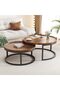 طقم طاولات قهوة دائرية متداخلة بتصميم عصري من First Modern Design، مقاس 80*60 سم