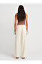 71662 Wide Leg Trousers with Elastic Waist-Ecru - 2