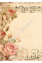 20Pcs Musical Rose Pattern A4 Cute Activity Letter Paper with Picture A4