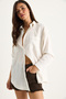 Women's Ecru Double Pocket Self-Gilding Long Sleeve Shirt 8434 60283367 - 4