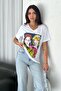 Women's V-Neck Printed 100% Cotton T-Shirt - 3