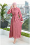 Aerobin Fabric Half Button Dress 0064-03 Dusty Rose - 3