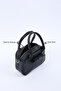 Black Shk217 Bow Faux Leather, Single Compartment, Zipper, Column Strap, Hand, Arm and Shoulder Bag - 5