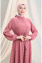Aerobin Fabric Half Button Dress 0064-03 Dusty Rose - 4