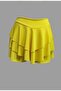 Women's Layered Ruffle Flounce Ruffle Mini Shorts Yellow Skirt - 4