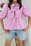 Pink Torres Tie-Up Blouse - 2