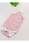 Floral Patterned Ribbed Rope Strap Baby Girl Undershirt Body - 5