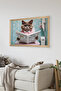 One Piece Wooden Frame Look Cat Printed Mdf 20X30 cm Painting - Model 3