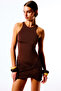 Luca Halter Neck Mini Dress (Brown)