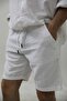 Men's Vibrant White Musli Lace-Up Linen Shorts