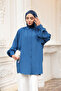 Women's Sleeve Tie Shirt Navy Blue - 3