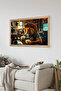 One Piece Wooden Frame Look Lion Printed Mdf 48X33 cm Painting - Model 20